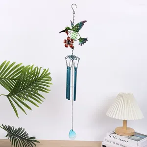 Figurine decorative Ornamenti artigianali all'aperto Campanella a vento in cristallo Campana colibrì appesa