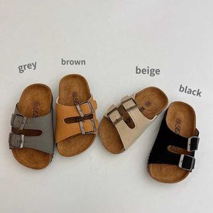 Slipper Baby Shoes Soft and Smooth 2023 Summer New Korean Edition Boys and Girls Outdoor Fashion Beach Sandals Fully Matched with Unisex Flat Shoes J240228