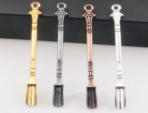 Metal Mini Shovel Spoon Portable Vintage Mini Tobacco Powder Scoop Hookah Reting Pulders Spoons Flera användningar Hängande Scoops BH781091687