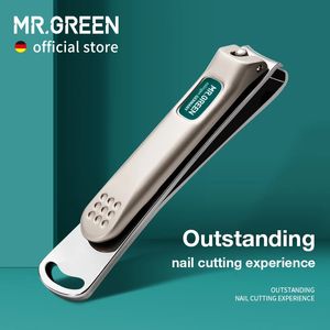 Mr.Green Nail Clippers Rostfritt stål Böjt Blade Clipper Fingernagel S SCISSORS Cutter Manicure Tools Trimmer med nagelfiler 240219