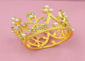 5 pezzi sposa oro argento metallo perla piccola corona matrimonio completo tondo cristallo principessa mini tiara per bambini ragazze compleanno J 190436493039