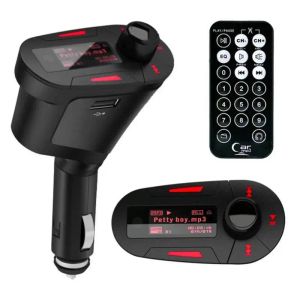 Players Car Kit MP3 Player Wireless FM Transmitter Modulator USB SD MMC Red LCD Remote with usb