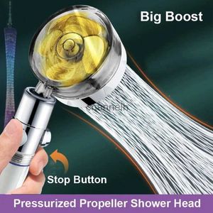 Bathroom Shower Heads Universal Adaptation Propeller Head High Preassure Rainfall Spray Water Saving Turbo Fan Showerhead Accessories YQ240228