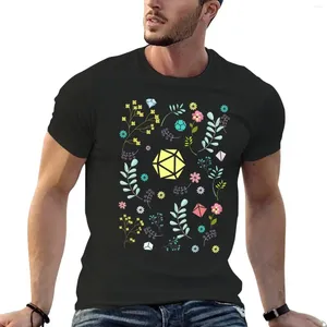 Herren Polos Blumen Pflanzen und Sukkulenten Polyedrische Würfel Set T-Shirt Ästhetische Kleidung Schwarze Übergroße T-Shirts für Männer