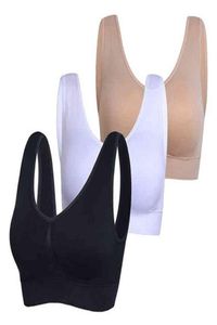 3PCSSET YOGA取り外し可能なパッド付きランニングブラジャーシームレスプッシュアップ女性プラスサイズSXXXLアンダーウェアワイヤレスフィットネススポーツBRA3893085