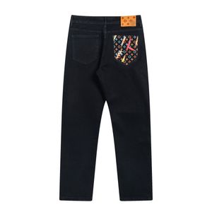 Hole dżins proste mody streetwear sportowy dżinsy motocykl haft perforowane dżinsy drukowane patchwork Flase dżinsy