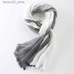 Scarves 75 * 205cm 2022 wholesale brand winter scarf mens warm soft tassels Bufandas Cachecol gray plain weave woven cotton mens scarf Q240228
