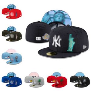 Designers chapéus ajustados chapéus de beisebol masculino cor preta hip hop bordado adulto pico plano para homens mulheres totalmente fechado 7-8