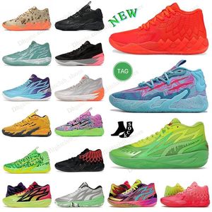 Pink MB.03 02 01 Gutter Cat Gang NFT LAMELO BALL MEN Kvinnor Basketskor 2024 Högkvalitativ Rick och Morty Black White Pink Sport Shoe Trainner Sneakers Chaussure