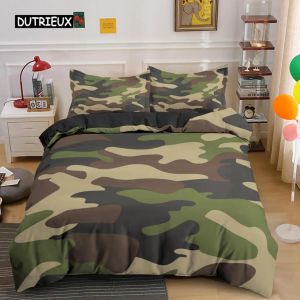 Defina o têxtil caseiro Cool menino menina garoto adulto Duver capa Conjunto de camuflagem conjuntos de roupas de cama rei que rainha gêmea tampas de edredom com travesseiros pura cortinas