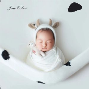 Sets Children's Photography Costumes Newborn Baby studio shooting Props Mohair Knitted Hat + Calf Doll multicolors