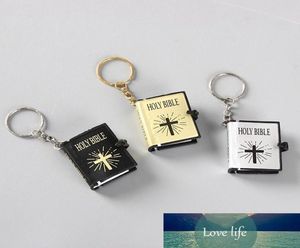 3PCSSet religiös kristen Jesus Key Ring Mini Delicate Holy Bible Book Keychain Decoration Nyckelkedja för män Kvinnans nycklar Holder3984268