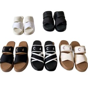 Designer Sandal Woman Slipper Platform Sandal Mules Fluffy Flat Mule Slides Textured gummitjock Sole Slide Designer Woman Summer Beach Outdoor Shoe Size35-42