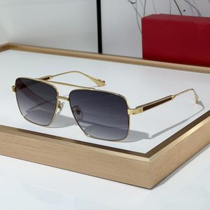 CT0037S Ny kommande dubbelbrygga Klassiska kvinnors solglasögon Gold Metal Frame Black Lenses Driving Fashion Protection UV Mens Solglasögon med Box Wholesale