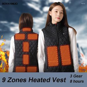 Jagdjacken 9 Orte Beheizte Weste Frauen USB-Jacke Heizung Thermokleidung Winter Schwarz S-4XL Femme