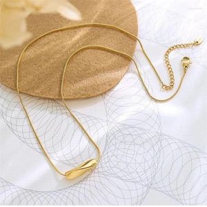 Pendant Necklaces 2024 Design PVD 18 K Gold Plated 3 D Geometric Warp Twisted Stainless Steel Necklace Collar Woman Korean Jewelry