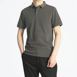 Męskie Polos Boys Office Wear 5xl 6xl 7xl Mężczyźni brązowe białe koszulę polo Summer Highlass Grey Business Short Rleeve koszulki Tops Tees