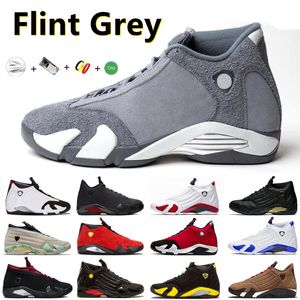 Flint grå 14 14s herr basketskor svart vit uppfödd godis cane förmögenhet gym röd hyper royal ljus ingefära åska män kvinnor tränare sport sneakers