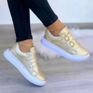 shoes 2022 Spring Big Size43 Shoes Women Sneakers White Round Head Platform Causal Sports Student Cute Pink Girl Lolita Fashion Flats