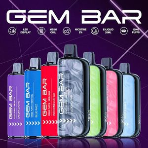 Склад США, ЕС, слойка GEM BAR 10000, одноразовая слойка для вейпов, ручка для вейпа 10 тыс., полноэкранный дисплей, электронные сигареты, предварительно заполненные капсулы для вейперов, сетчатая катушка, перезаряжаемая, 15 цветов, оптовая продажа