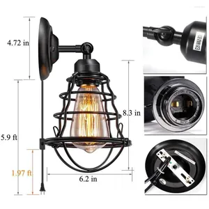 Wall Lamp Retro Industrial Adjustable Metal Bedroom Bedside Living Room Corridor Lighting