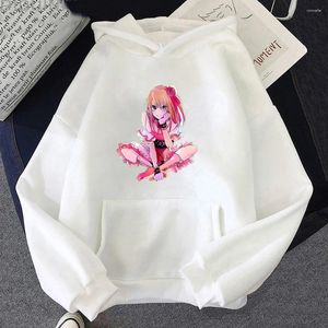 Kadın Hoodies Oshi No Ko Kadın Kawaii/Sevimli Grafik UNISEX Haruku Fleece Hooded Pullover Sweatshirts Anime Giysileri Sokak Giyim