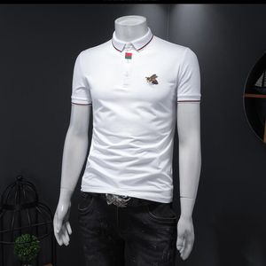 Luxury Męski klasyczny designerka koszulki polo biała koszulka moda haft haftowy Treeve Tee Men Men Cotton Lapel Casual Pullover Top Oversize T-shirt 5xl