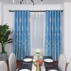 Curtain Drapes 1pc Bean Sprout Pattern Printed Cotton Curtains For Living Dining Room Bedroom Window Moden Style Simple High Grade
