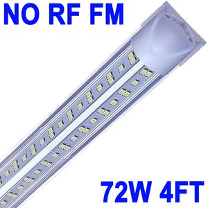 NO-RF RM 25パックLED T8ショップライト、4フィート72W 6500Kデイライトホワイトリンク可能なLED統合チューブライトLEDバーライトキャビネットガレージ、ワークショップ、ワークベンチクレスチ