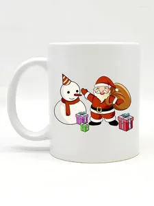 Set di articoli da tè 2024 Regalo di Natale per bambini Vacanza Design Bulk 11 Oz Rosso Bianco Logo personalizzato Sublimazione Tazze da caffè in ceramica