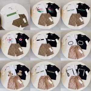 Fashion Brand Summer Luxury Designer T-shirt short Sets Clothing Cotton Short Sleeves Clothes Suits Baby Toddler Kids Children Girl