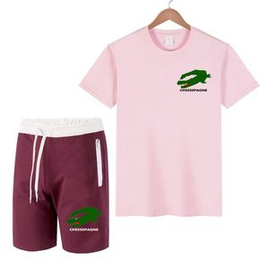 NOWOŚĆ SEKT SEKTÓW TSSHIRT MĘŻCZYZN Drukuj bawełniany stroje stroje Man Sportswear Hip Hop Streetswear Trend 2 -częściowe zestawy