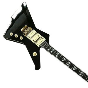 Chitarra elettrica personalizzata a 6 corde dalla forma speciale Sistema tremolo duplex nero Nuovo