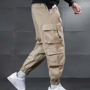 Мужские брюки, мужские зимние брюки-карго с эластичной резинкой на талии и шнурком, толстая флисовая подкладка, разноцветные