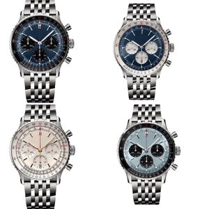 Relógio feminino multi mostradores relógios de luxo para homens 50mm pulseira de couro navitimer B01 orologio presentes do dia dos namorados estilo ocidental relógio perfeito de alta qualidade xb010 B4