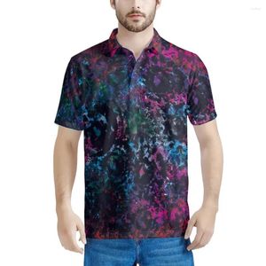 Polo da uomo Personalità Bandhnu Plangi Modello tie-dye Polo da uomo a maniche corte Colore a contrasto Abbigliamento Estate Streetwear Moda casual