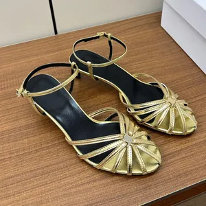 Koyun derisi pompalar topuklu kadınlar Roman Sandlas lüks slingback yüksek topuk elbise ayakkabıları bayan düğün ofis seksi stil 4.5cm stiletto kadın alt ayakkabı kutu