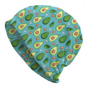 Berets Green Fruit Bonnet Hats Cute Avocado Print Knitting Hat Female Male Casual Head Wrap Beanie Autumn Hippie Graphic Caps