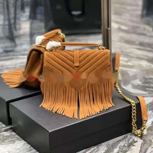 Toppdesigner Crossbody Bag Luxury Leather Fringe Postman Frosted Imitation Deer Velvet V Chain Classic Fashion Classic Atmospic Shoulder Bag