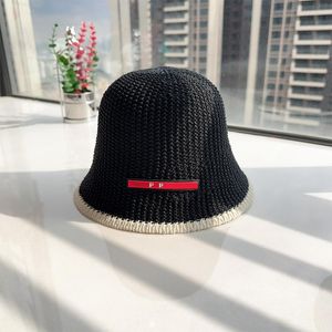 Fashion Straw Hat Designer Bucket Hats for Woman Beach Travel Sunhat Summer Breathable Cap 3 Colors