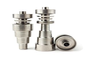 6 in 1 Universal Domeless 10mm 14mm 18mm男性の女性ダブネイルTiネイルガラス水ボンズ286Z8050337のためのチタン炭水化物キャップ