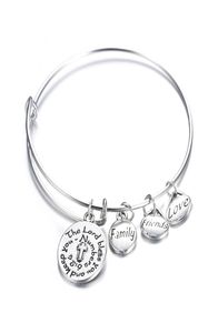 Moda expansível pulseira pulseiras para mulheres amigos amor família encantos prata banhado pulseira amizade jóias1810215