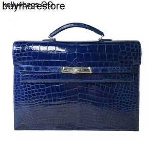 Handmade Business briefcase 38cm Genuine Leather Men Briefcase Genuine Bag Women Crossbody quality Blue casual Tidy Menswith logo