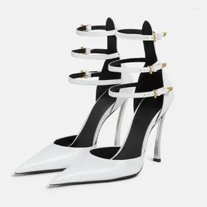 Sandals Multi-colored Elegant Stiletto Pointed Wedding Evening Dress Party Luxury High Heel Women Shoes