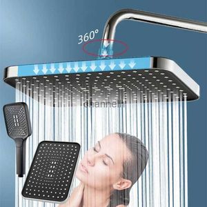 バスルームシャワーヘッド4モード調整可能ヘッド高圧水節約ミキサーセルフクリーニングワンキーカットシフトアクセサリーYQ240228