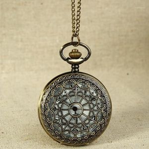 Pocket Watches FOB Vintage Bronze Tone Spider Web Design Chain Pendant Life Waterproof Men's Watch Birthday Anniversary Gift 221s