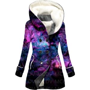 Giacche Galaxy Mantello con cappuccio in pile stampato 3D Cappotto caldo spesso da donna Cappotto caldo invernale da donna 02