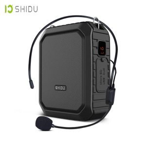 Alto-falantes Shidu Amplificador de voz portátil com microfone com fio para professores IPX5 à prova d'água Bluetooth Speaker 4400mAh Power Bank M800