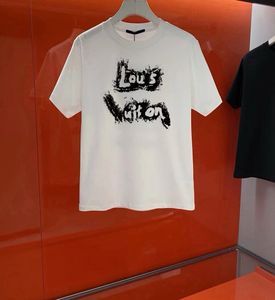 T-shirt masculina de verão 2024 Designer New Street Cotton Pure Cotton Round pescoço de manga curta Carta casual impressão bonita e versátil acessório solto tamanho S-xl
