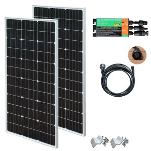 Solar BOGUANG 200W Glass Photovoltaic System Balcony Power Plant Solar Panel 300W Inverter rigid solar panel patio balcony